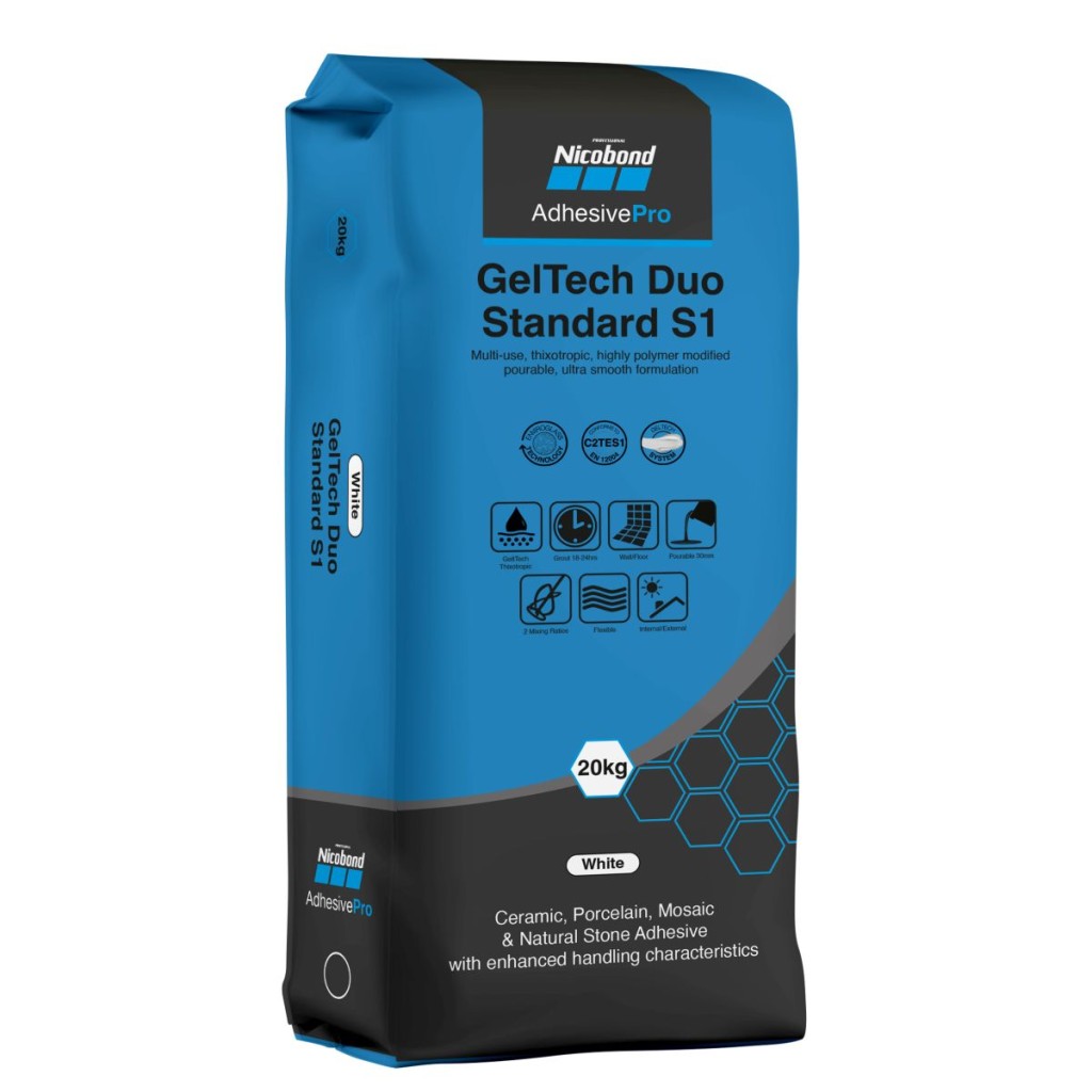 Nicobond Geltech Duo Semi Rapid S1 Adhesive White 20kg